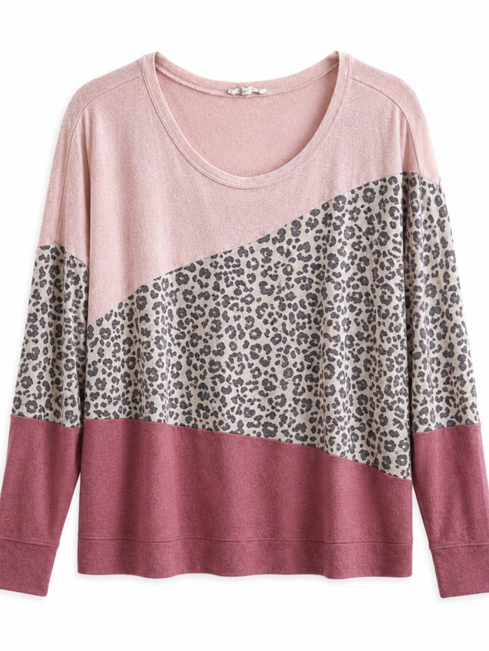 Maurices Blush and Mauve Leopard Print Sweatshirt 2XL